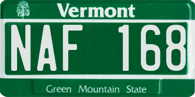 VT license plate NAF168