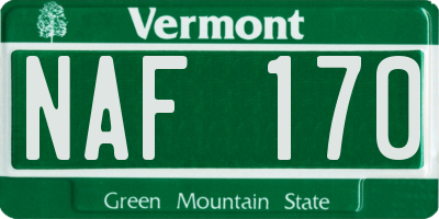 VT license plate NAF170