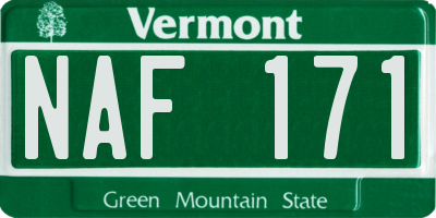 VT license plate NAF171