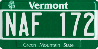 VT license plate NAF172