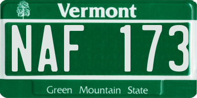 VT license plate NAF173