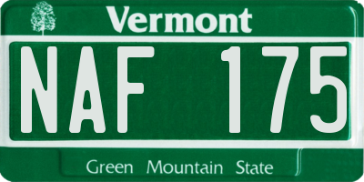 VT license plate NAF175