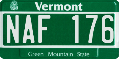 VT license plate NAF176