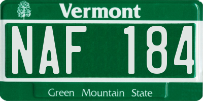 VT license plate NAF184