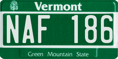 VT license plate NAF186