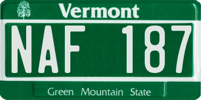 VT license plate NAF187