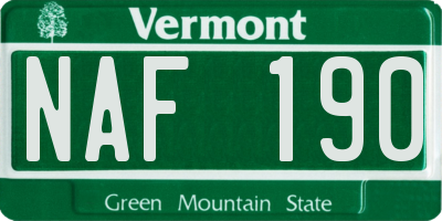 VT license plate NAF190