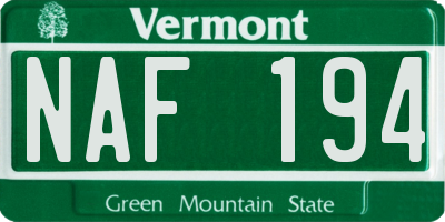 VT license plate NAF194