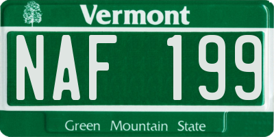 VT license plate NAF199