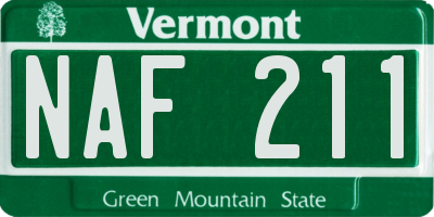 VT license plate NAF211