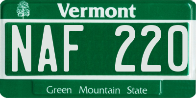 VT license plate NAF220