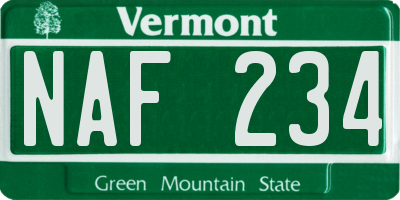 VT license plate NAF234