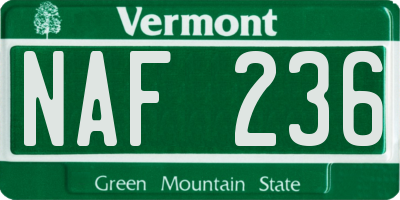 VT license plate NAF236
