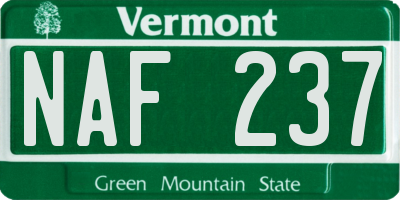 VT license plate NAF237