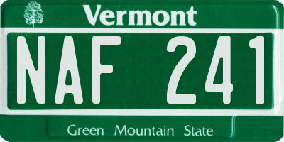 VT license plate NAF241