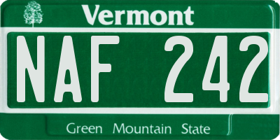 VT license plate NAF242