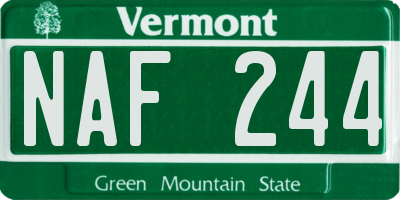 VT license plate NAF244