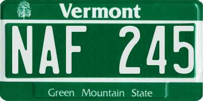 VT license plate NAF245