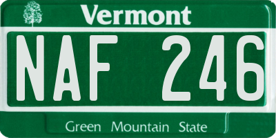 VT license plate NAF246