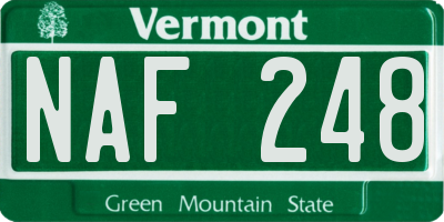 VT license plate NAF248