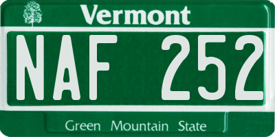 VT license plate NAF252
