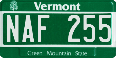 VT license plate NAF255