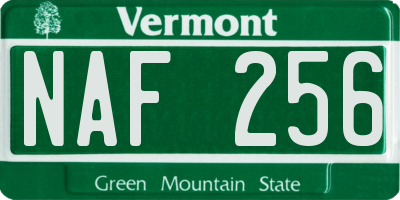 VT license plate NAF256