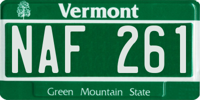 VT license plate NAF261