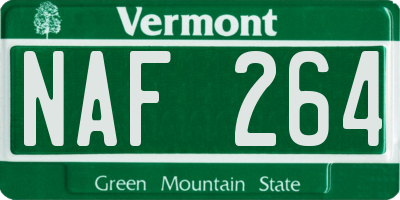 VT license plate NAF264