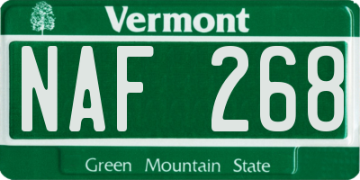 VT license plate NAF268