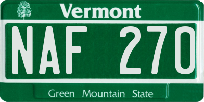 VT license plate NAF270