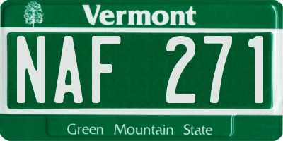 VT license plate NAF271