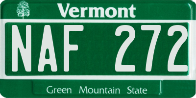 VT license plate NAF272