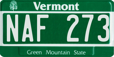 VT license plate NAF273