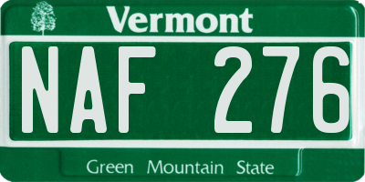VT license plate NAF276