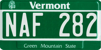 VT license plate NAF282
