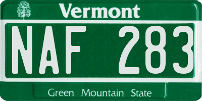VT license plate NAF283