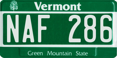 VT license plate NAF286