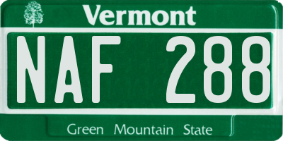VT license plate NAF288