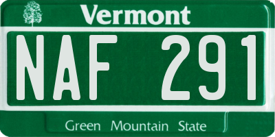 VT license plate NAF291