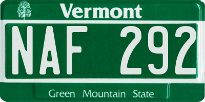 VT license plate NAF292