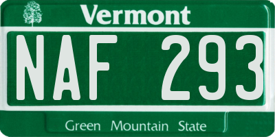 VT license plate NAF293