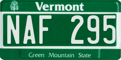 VT license plate NAF295