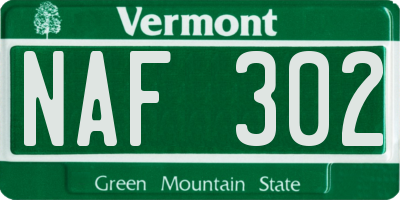 VT license plate NAF302