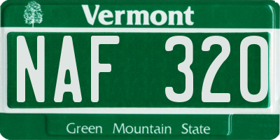 VT license plate NAF320