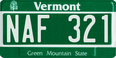 VT license plate NAF321