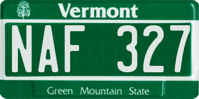VT license plate NAF327