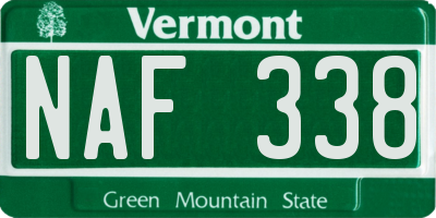 VT license plate NAF338