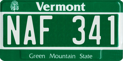 VT license plate NAF341