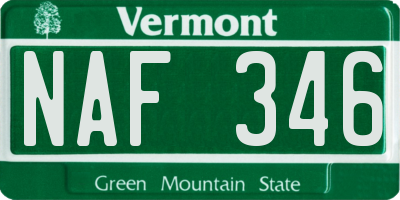 VT license plate NAF346